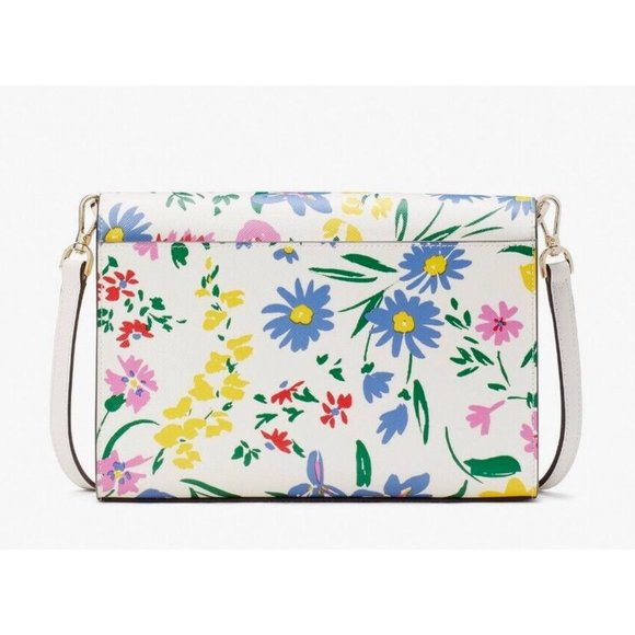 New Kate Spade Carson Garden Bouquet Convertible Crossbody Cream Multi - Picture 5 of 6